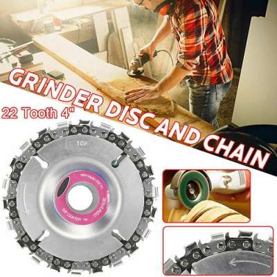 Grinder Chain Disc Wood Carving Disc 5 Inch For 115Mm Angle Grinder 14 Tooth