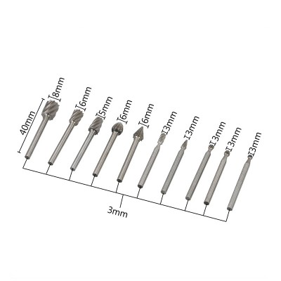 High Quality Tungsten Carbide Rotary Burr Cnc Engraving Bit Set For Grinding