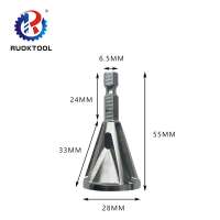 Nickel-plated  Quick Change Three Flats Shank External Deburring Chamfering Tool For Remove Burrs From Bolts And Stud