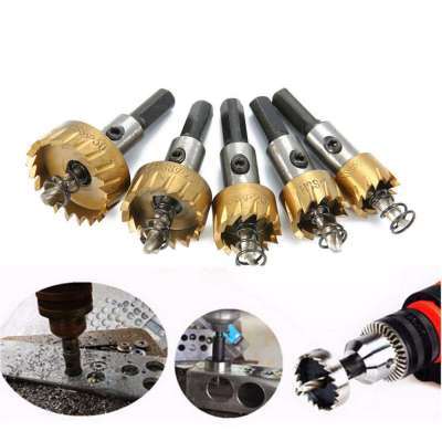 5Pcs Hss Hole Saw Cutter Set Stainless Steel Metal Alloy Drill Bit 16/18.5/20/25/30Mm With Wrenches Safety Milling Tips