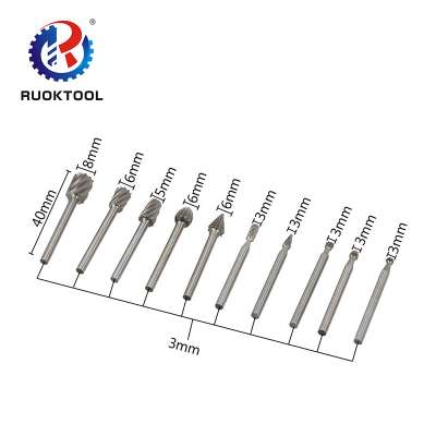 1/8" Shank Tungsten Carbide Milling Cutter Rotary Tool Burr Double Diamond Cut Rotary Tools Electric Grinding